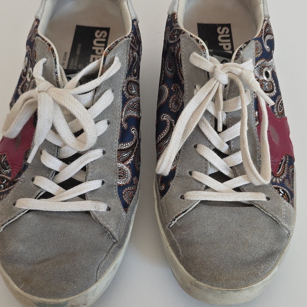 Golden Goose Superstar Gray,Silver,Blue,Brown Skateboard Sneakers Size 37 - Picture 5 of 14